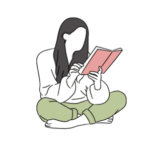 リラックスして勉強する女性のイメージ