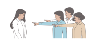 揶揄される人のイラスト