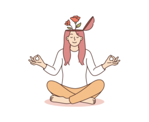 心に余裕がある女性のイラスト