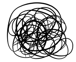 もやもやを表したイラスト